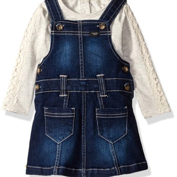 Calvin Klein Other - Calvin Klein Long Sleeve Jersey Jean Skirt Set 3/6